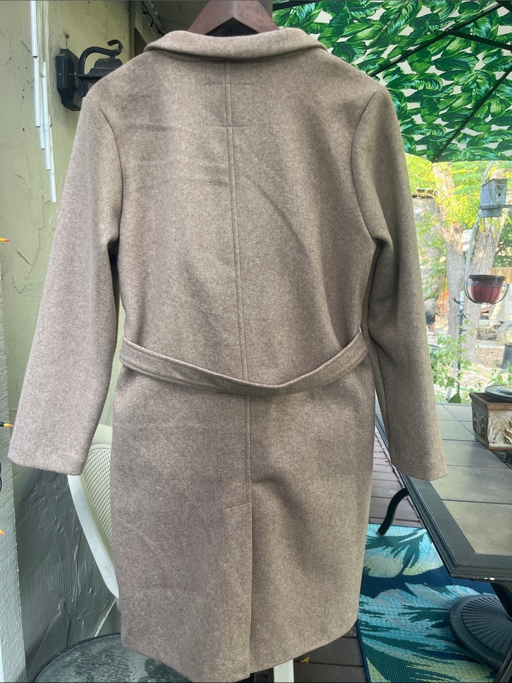 Love For Humanity NWT Black Label Wool-Like Midi Trench Coat Mauve M 22” p2p - Picture 9 of 17